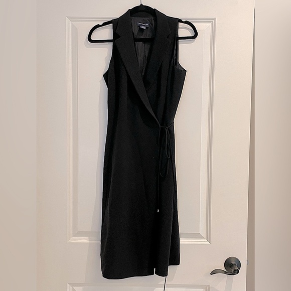 EUC Ann Taylor Blazer Wrap Work Dress Black Sz. 6 - Picture 1 of 6
